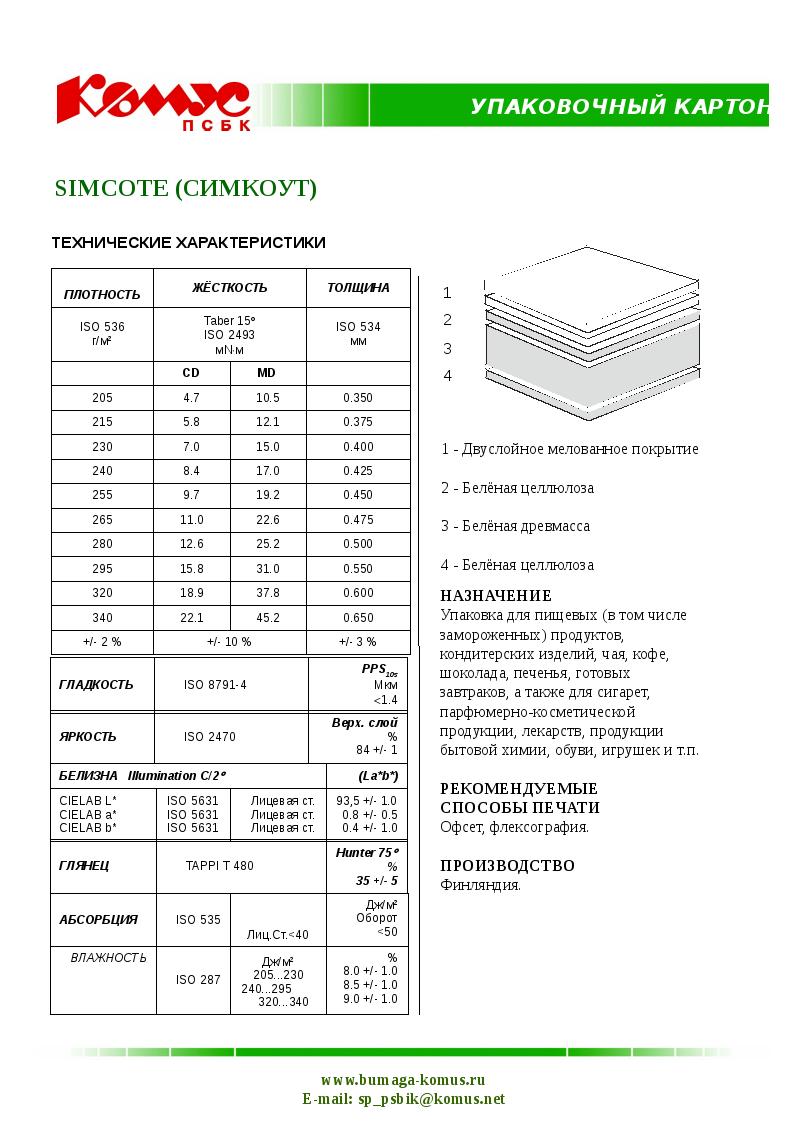 Плотность картона г м2. СИМКОУТ характеристики картона. Картон Simcote технические характеристики. СИМВАЙТ картон технические характеристики. Бумага СИМКОУТ технические характеристики.