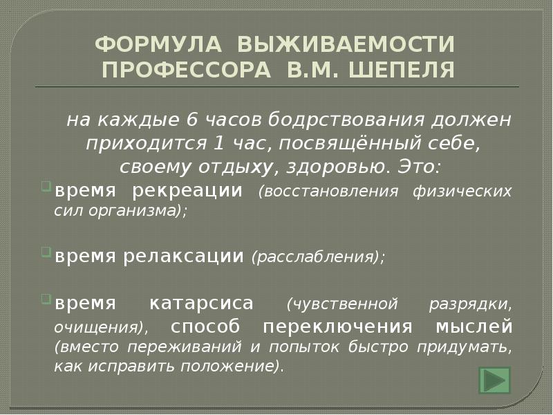 Слагаемые разумного образа жизни схема менеджмент