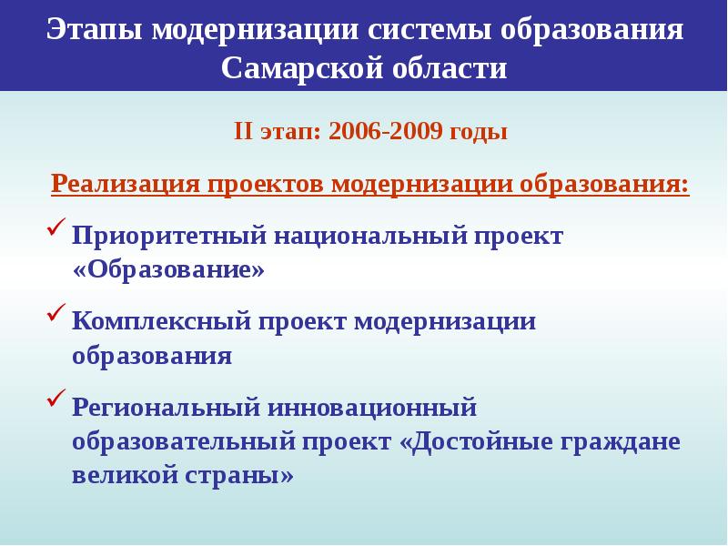 Национальный проект образование в самарской области