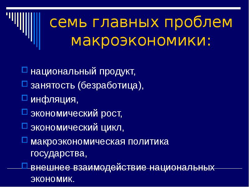 Проблемы макроэкономики