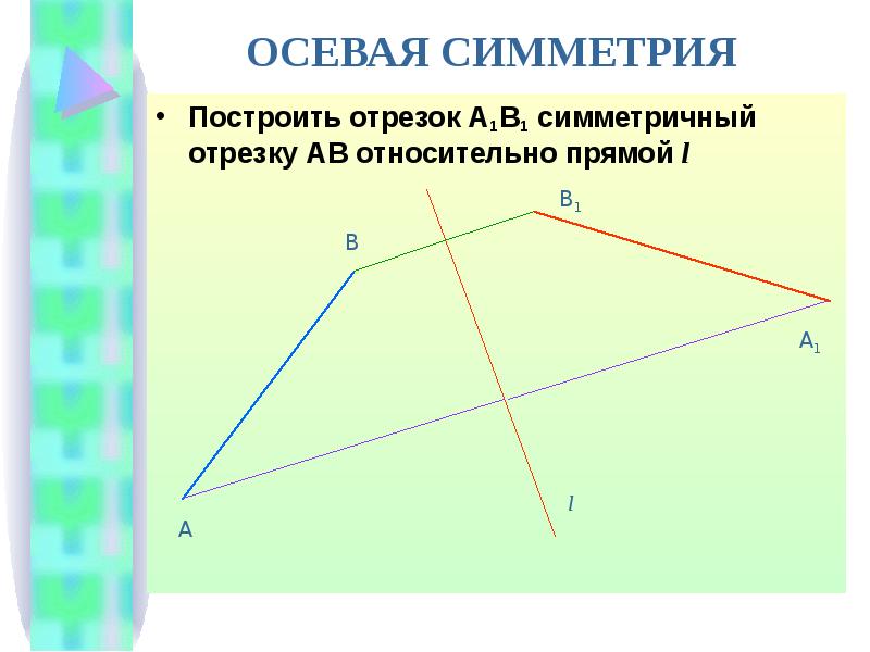 Построить симметричную прямую