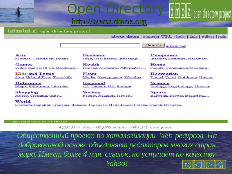 Общ орг. Веб ресурсы. open directory project. dmoz. диагностика веб-ресурса орг это что.