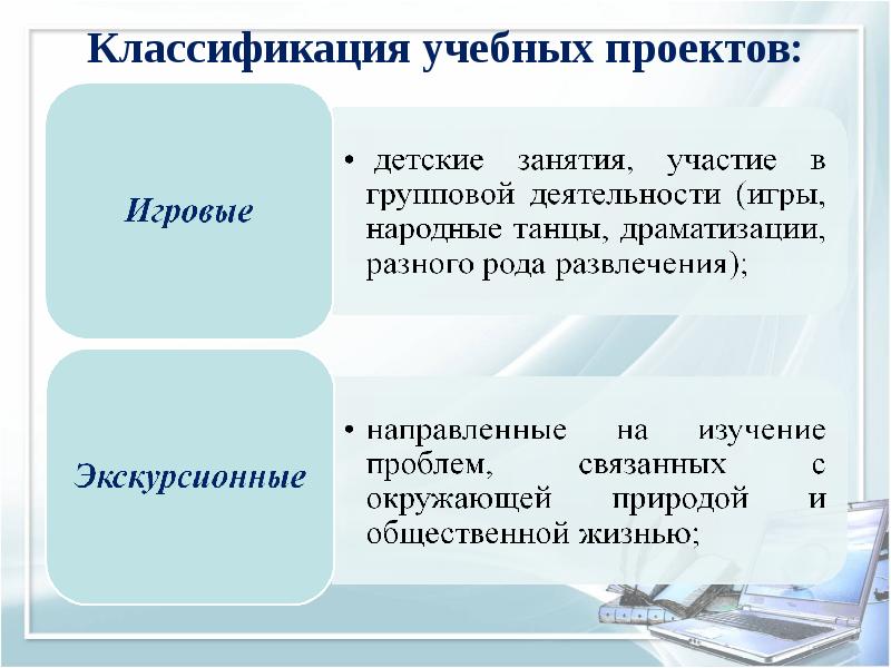 Классификация учебных проектов