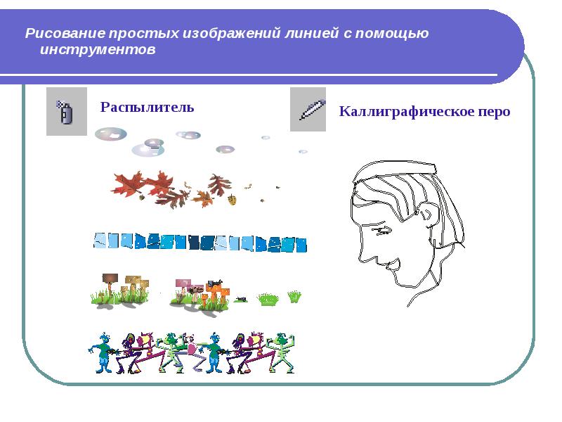 Рисование простых изображений линией с помощью инструментов Рисование простых изображений линией с помощью инструментов
