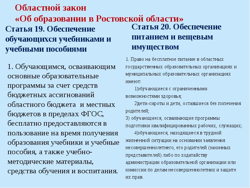 Областной закон ростовской. Основные положения закона об образовании сообщение. Закон об образовании статья 19. Основные положения федерального закона об образовании. Сообщение по теме основные положения закона об образовании.