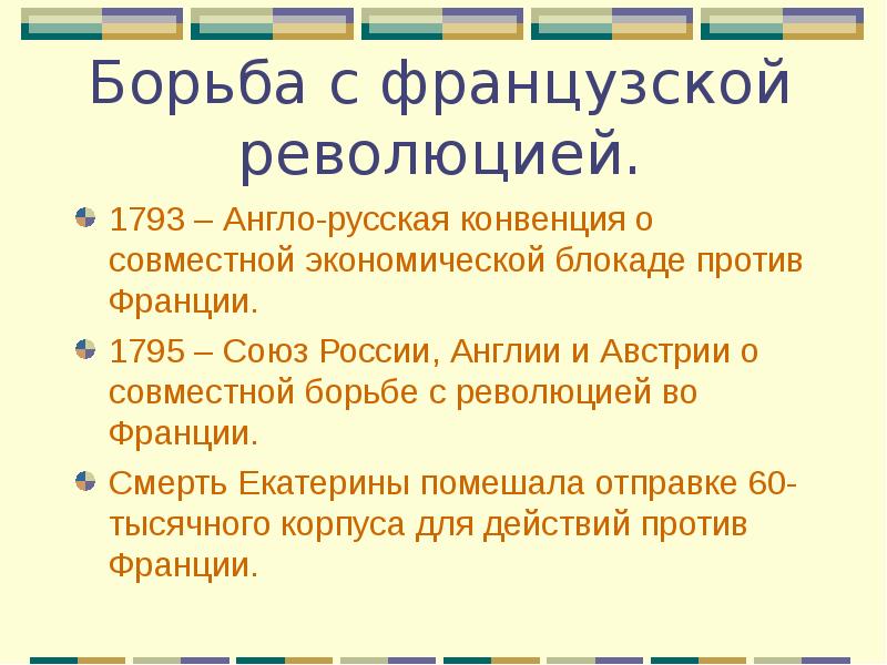 Борьба екатерины 2 с революционной францией презентация