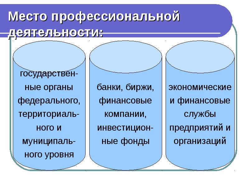 Место профессиональной деятельности: Место профессиональной деятельности:
