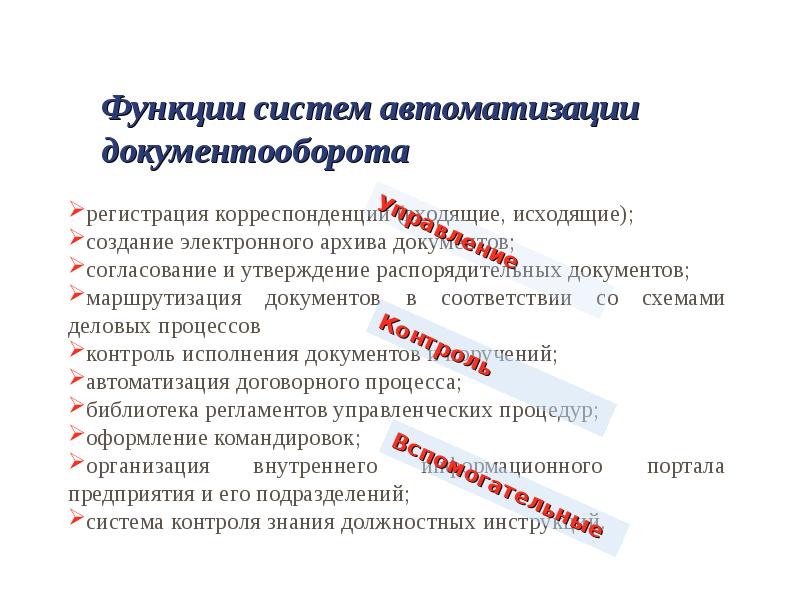 Функции автоматизации. Систем автоматизации документооборота функции. Функции автоматизированной системы документооборота. Основные задачи автоматизации документооборота. Функции автоматизированных систем.