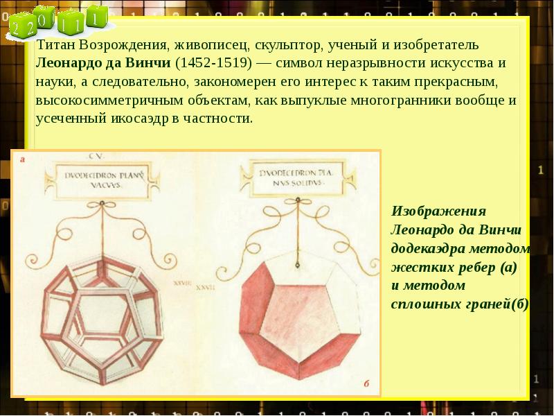 Леонардо да винчи титан. Леонардо да Винчи додекаэдр. Изображение Леонардо да Винчи додекаэдра. Леонардо да Винчи символ неразрывности искусства и науки. Многогранники в искусстве Леонардо да Винчи.