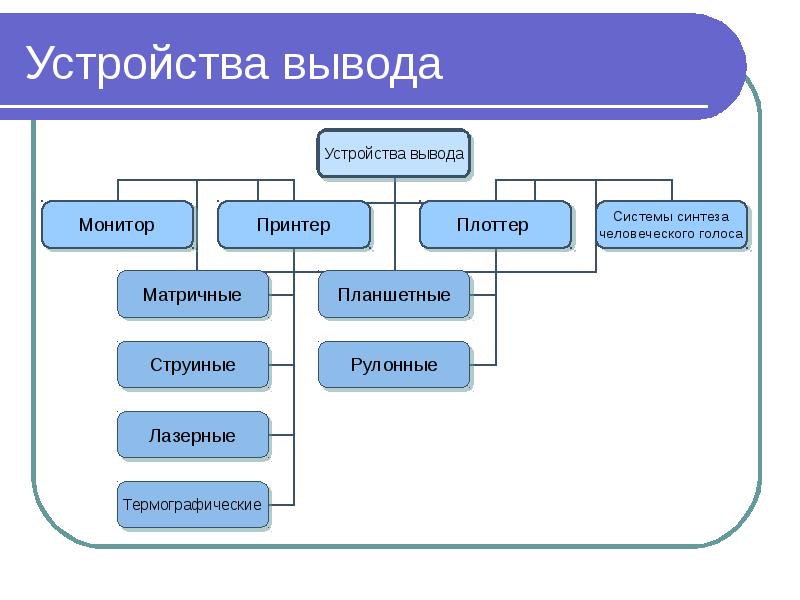 На какие устройства производится вывод графических изображений