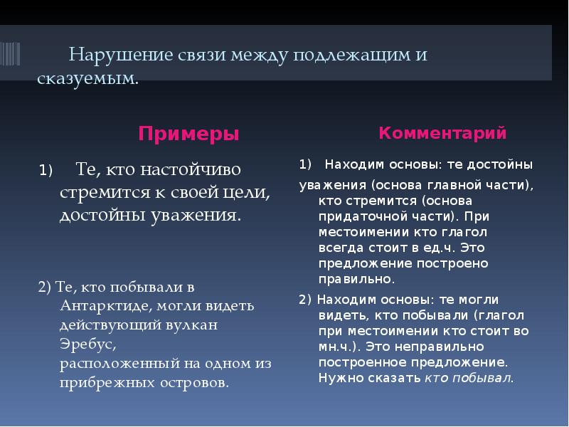 Нарушение в построении подлежащего и сказуемого. Нарушение связи между подлежащим и сказуемым. Нарушение связи между подлежащим и сказуемым правило. Ошибка в нарушении связи между подлежащим и сказуемым. Нарушение связи подлежащего и сказуемого.