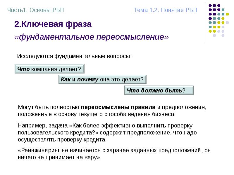 2.Ключевая фраза «фундаментальное переосмысление» 2.Ключевая фраза «фундаментальное переосмысление»