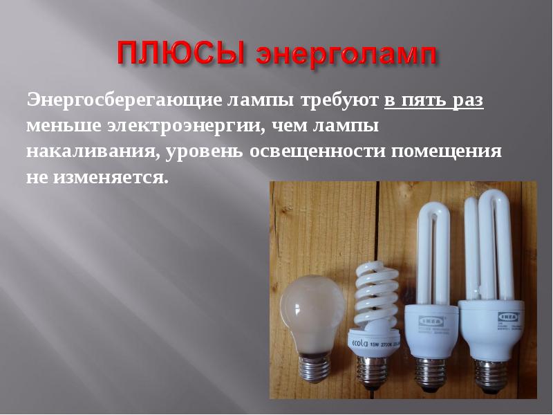 энергосберегающие лампы сообщение