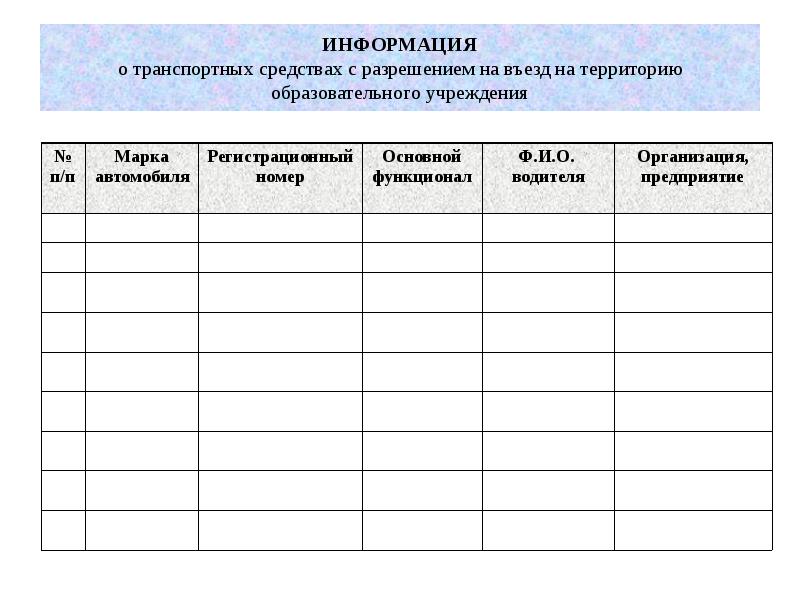 Образец письма на въезд автотранспорта на территорию