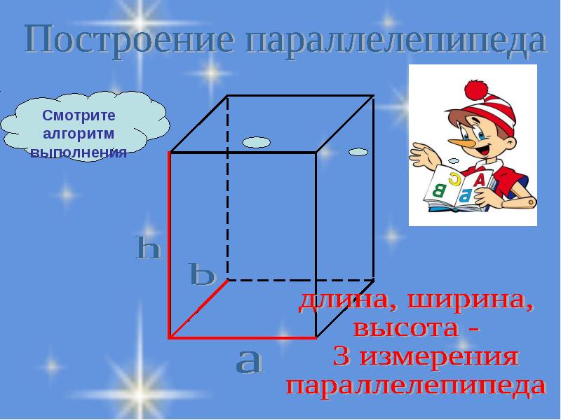 Параллелепипед рисунок площадь