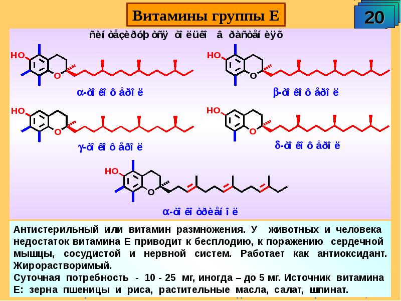 Витамины и витаминоподобные вещества презентация