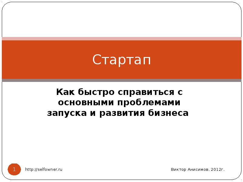 Стартап презентация