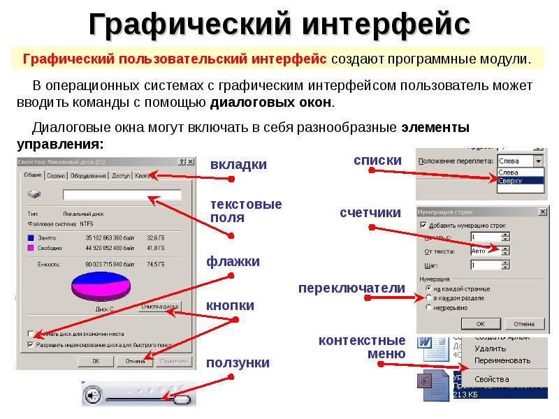 Основные элементы графического интерфейса 7 класс презентация