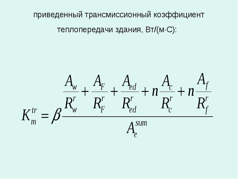 Коэффициент теплопередачи здания