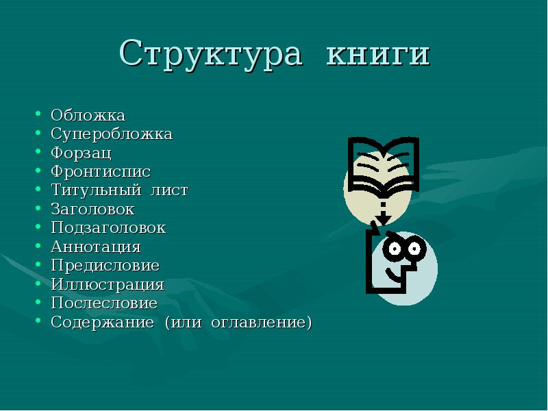 Обложка оглавление аннотация предисловие иллюстрации. Структура содержания книги. Структура документа книга фронтиспис. Пример структуры книги: комментарий. Задачи структура послесловия книги.