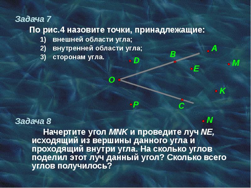 Точку называют. Точки принадлежащие углу. Точка принадлежит углу. Внутренняя и внешняя область угла. Назовите точки принадлежащие углу.