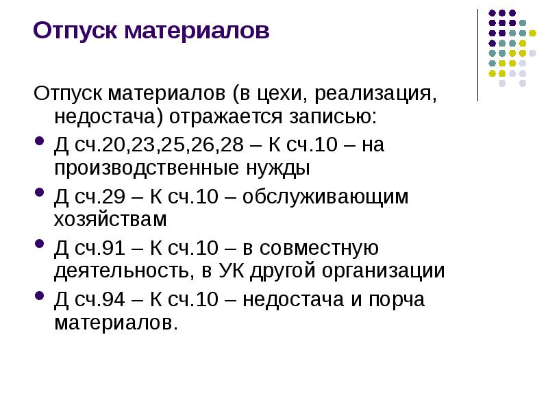 Отпущены материалы. Отпуск материалов в производство. Отпущены материалы на цеховые нужды. Отпуск материалов на производственные нужды проводка. Отпущены материалы в цех основного производства.