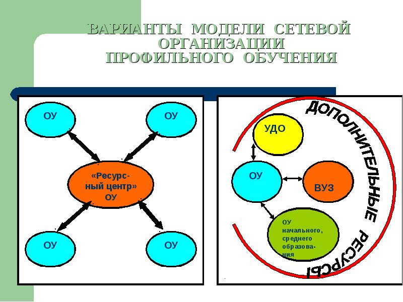 1. Сетевая модель организации профильного обучения. Учреждения доп образования. Среда учреждения дополнительного образования