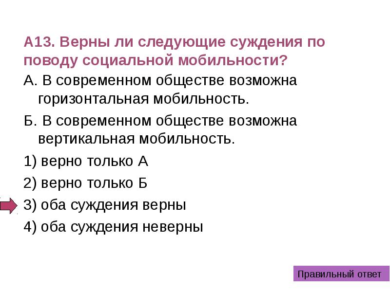 Верные суждения о социальных статусах и ролях