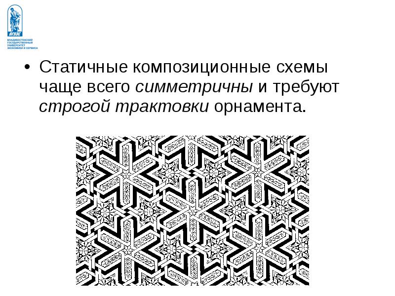 На какие типы делятся орнаменты в зависимости от формы композиционных схем