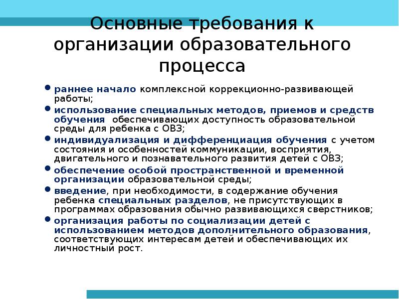 Нормальное образование. Требования ФГОС К условиям организации образовательного процесса. Требования к доступности образовательной организации. 6. Назовите требования к организации образовательного процесса. Доступность начального образования это.