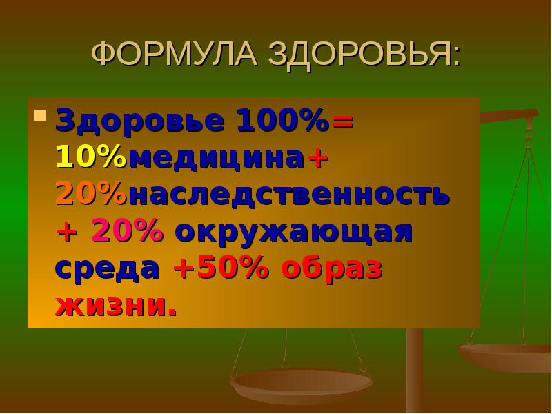 100 здоровья. Формула здоровья. Формула здоровья презентация. Здоровье что это и формулировка. Формула здоровья картинки.