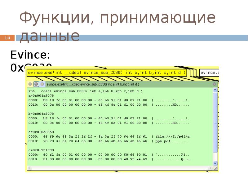 Функции примет. Данные приняты. INT_cdecl что это.