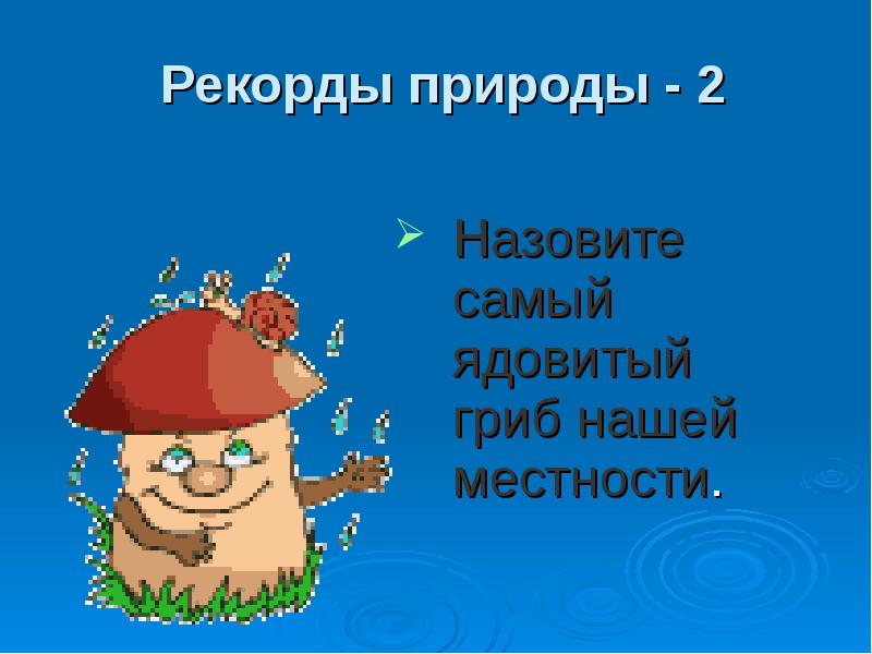 Грибы нашей местности. Рекорды природы. Рекордсмены в природе.