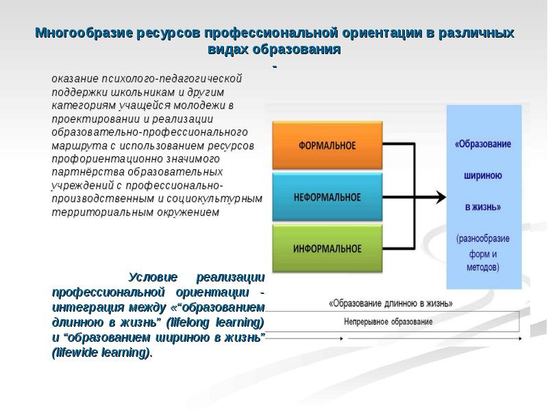 Профессиональный ресурс. Виды профессиональной ориентации. Вид образования по профессиональной направленности. Многообразие ресурсов. Профессиональная реализация.