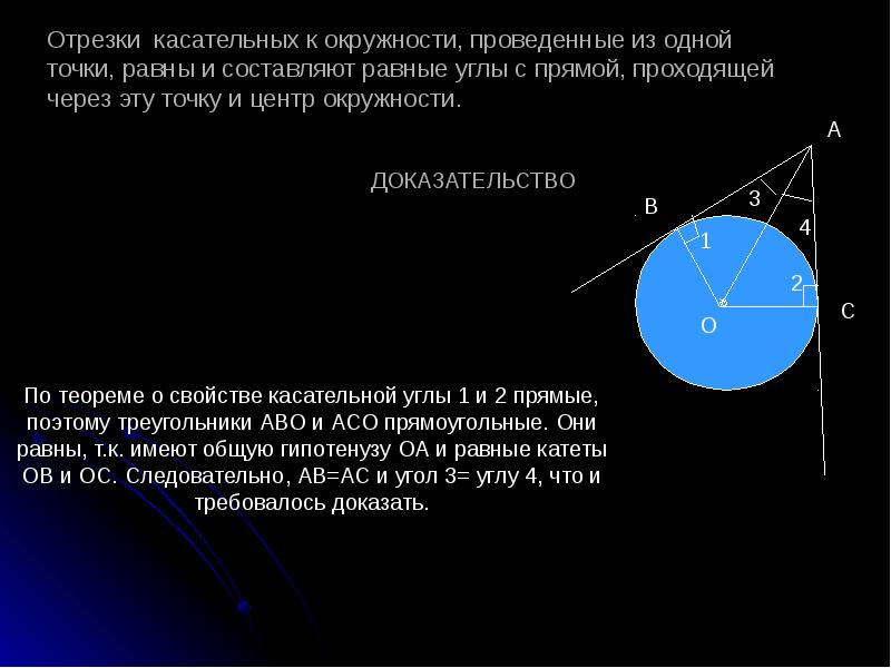 Прямая проходящая через точку окружности. Теорема о свойстве касательной к окружности с доказательством. Доказательство отрезки касательных к окружности. Отрезки касательных к окружности проведенные. Теорема о равенстве отрезков касательных.