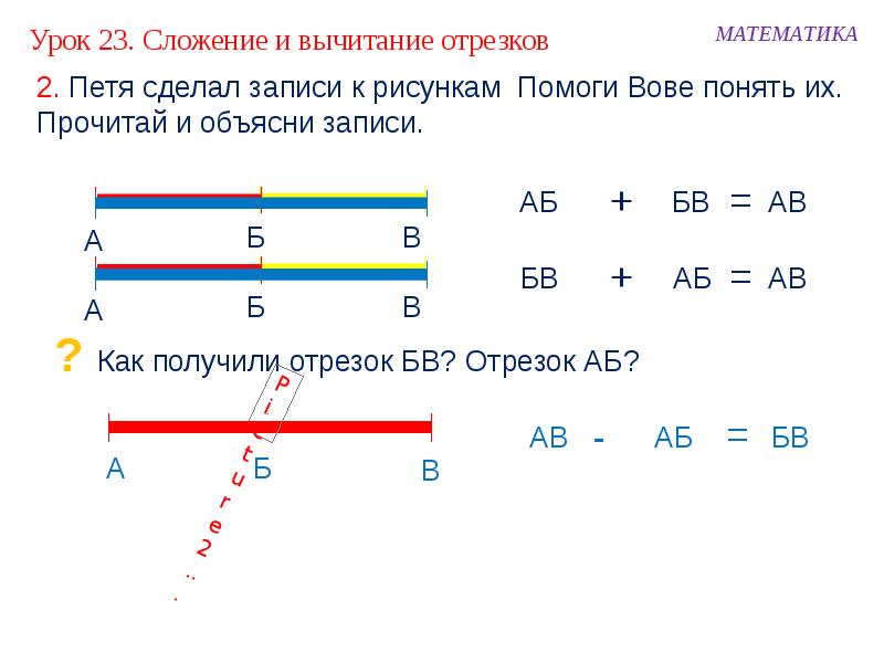 Вдоль отрезка. Сумма отрезков. Разность отрезков. Разность отрезков для 1 класса. Сумма и разность отрезков задания.