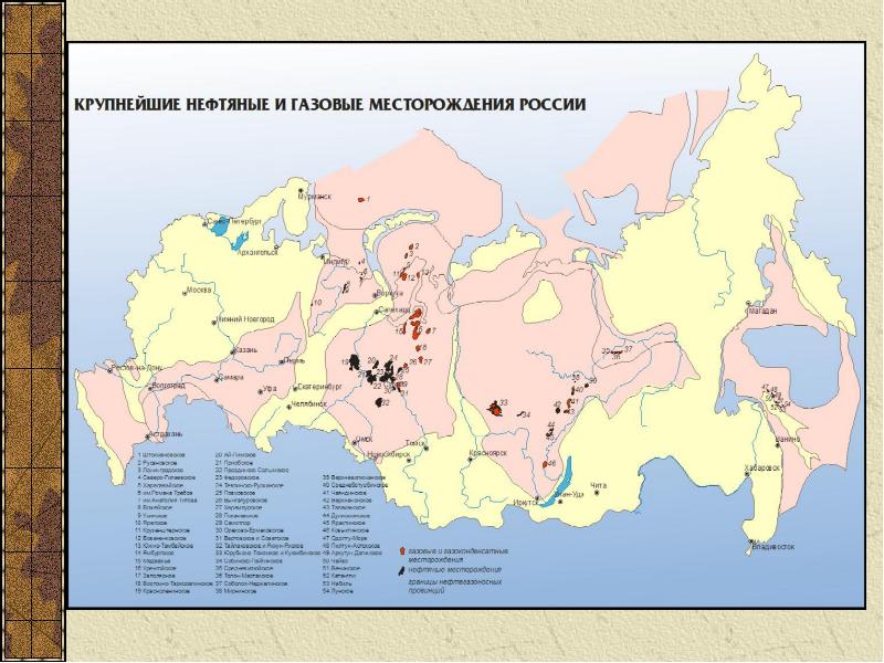 Нефтедобыча в россии карта