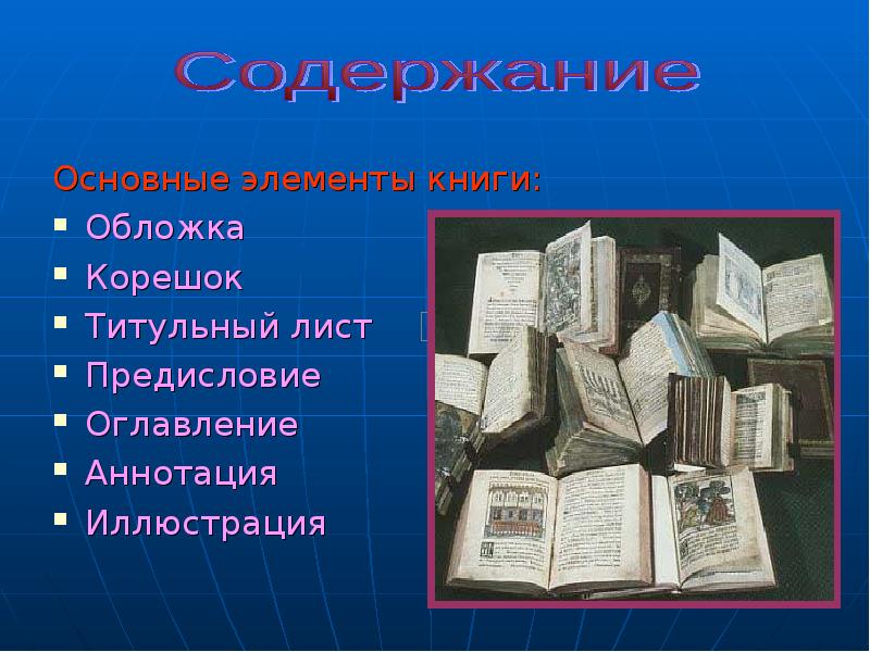 Части книги картинки для детей