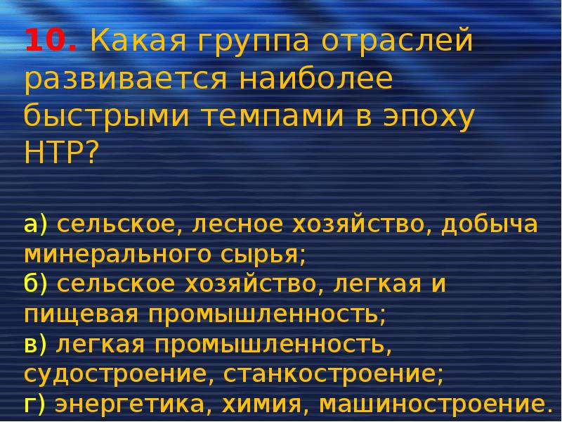 Отрасли наиболее