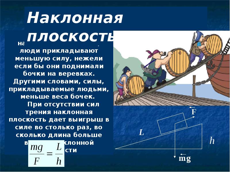 Вверх вдоль наклонной плоскости