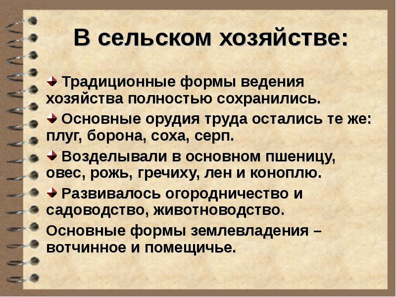 План ведения хозяйства