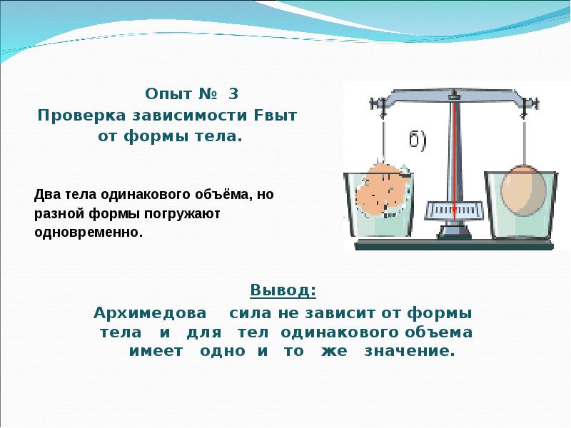 Выталкивающая сила презентация