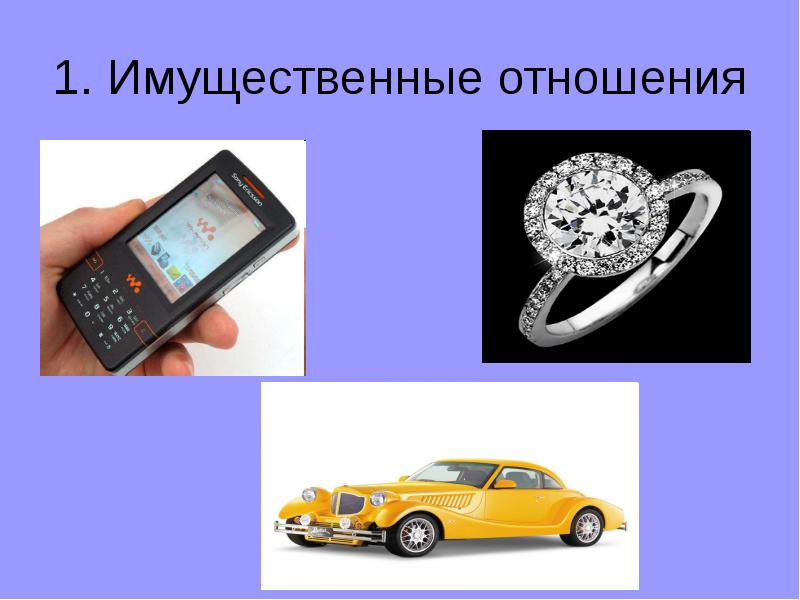 1. Имущественные отношения 1. Имущественные отношения