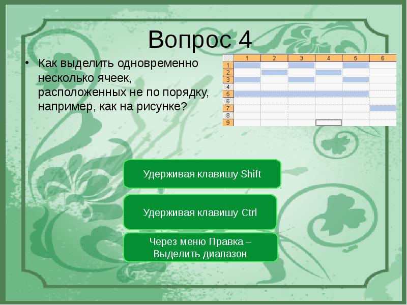 Шаблон презентации с таблицами