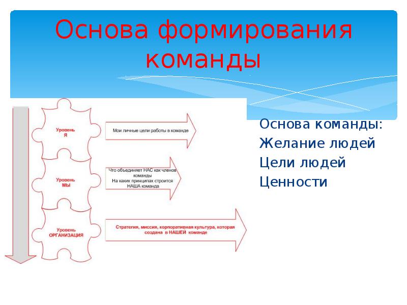 Первичная основа. Основы формирования команды. Основы создания команды. Ценности командной работы. Принципы создания команды.