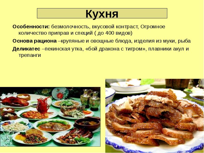 Китайской кухни презентация