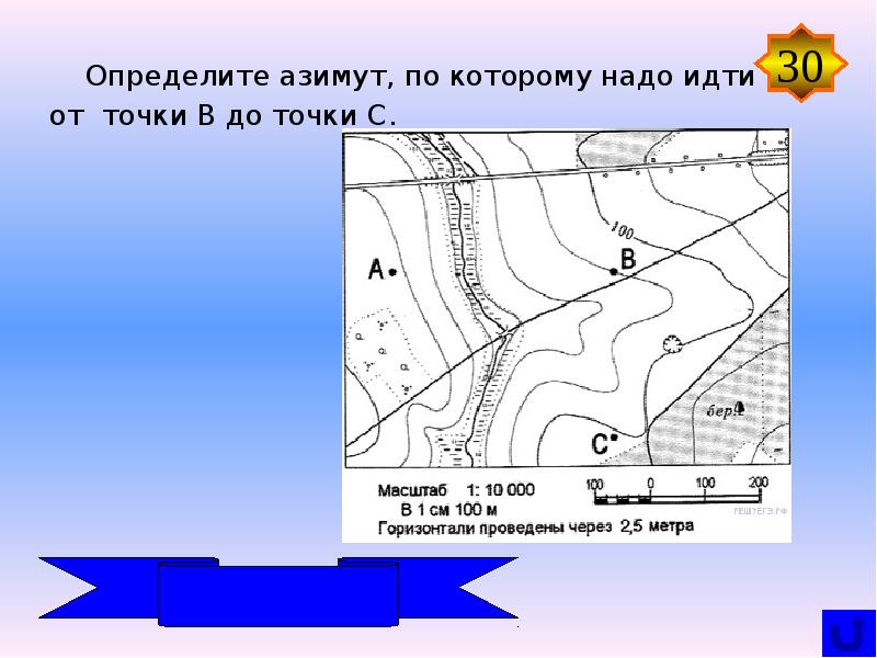 План местности определение азимута