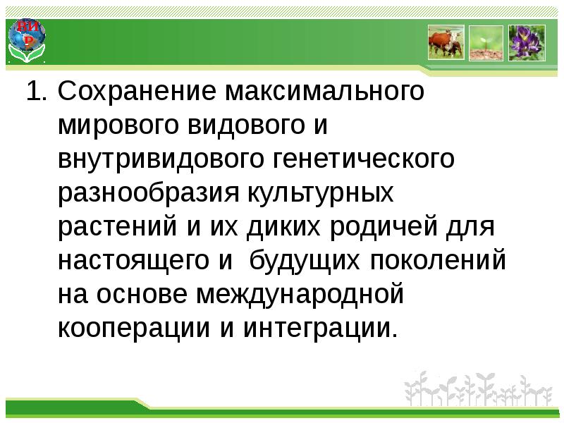 Генетическое разнообразие растений. Сохранение генетического разнообразия. Функции, выполняемые вир.