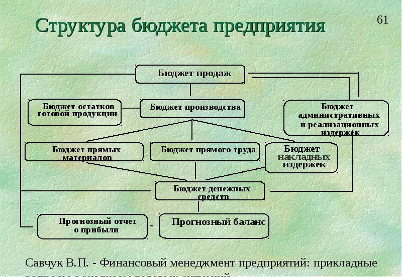 Бюджетная структура предприятия презентация