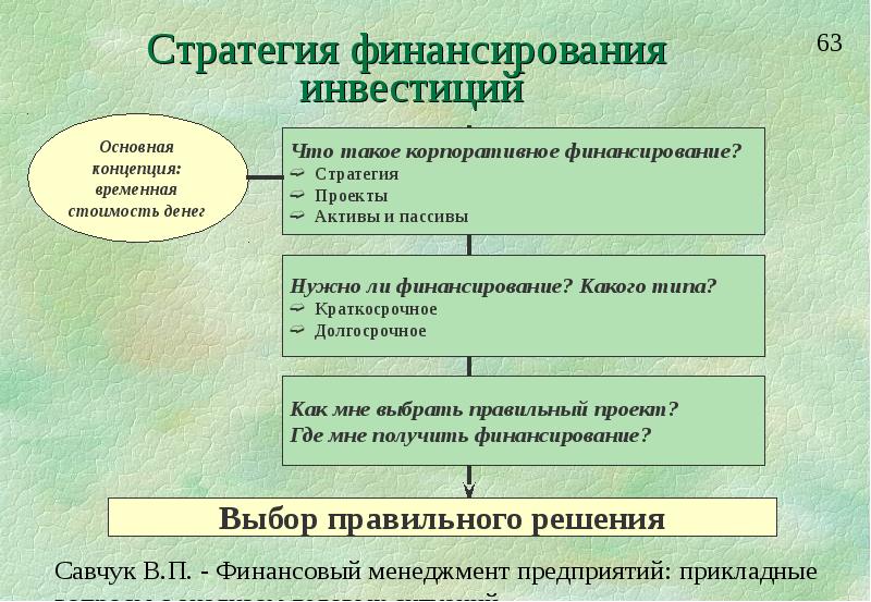 Стратегия финансирования проекта